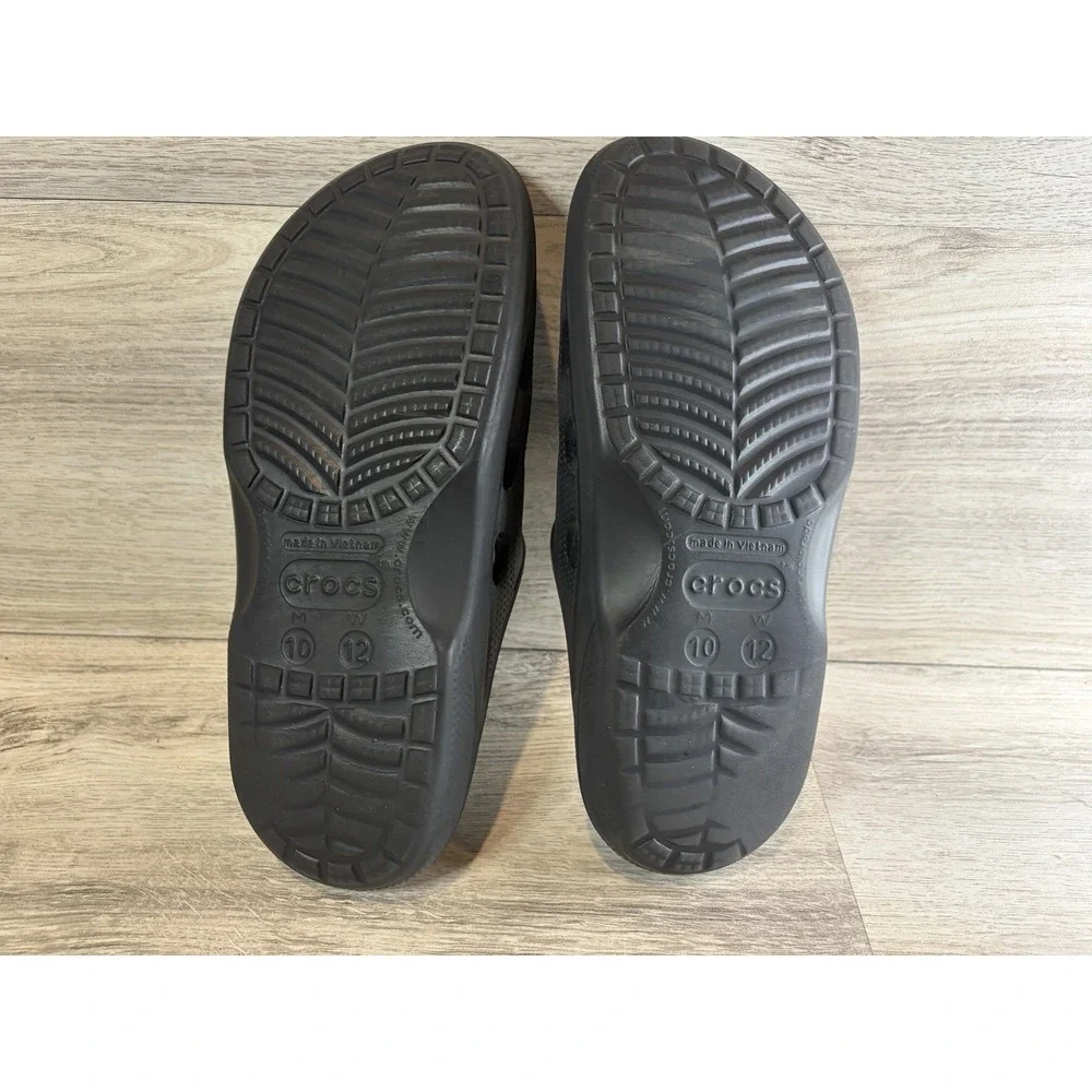 Crocs Baya II Black Slide Sandals Adult Unisex‎ Men's 10 Women's 12 Shoes